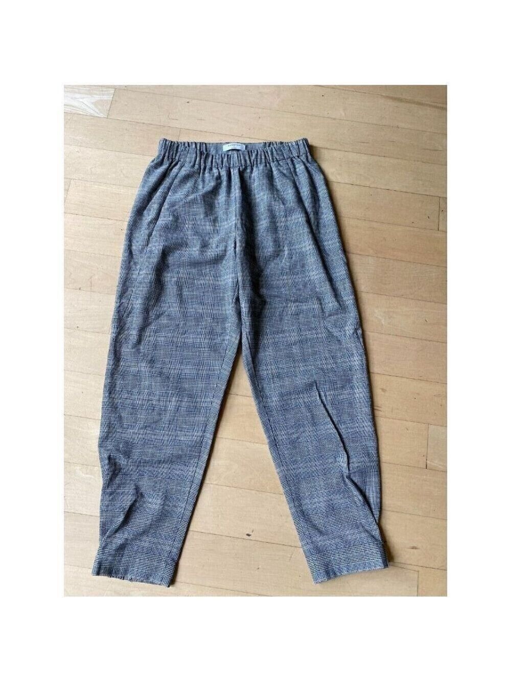 Aritzia Women babaton pants sz small elastic waist plaid cropped